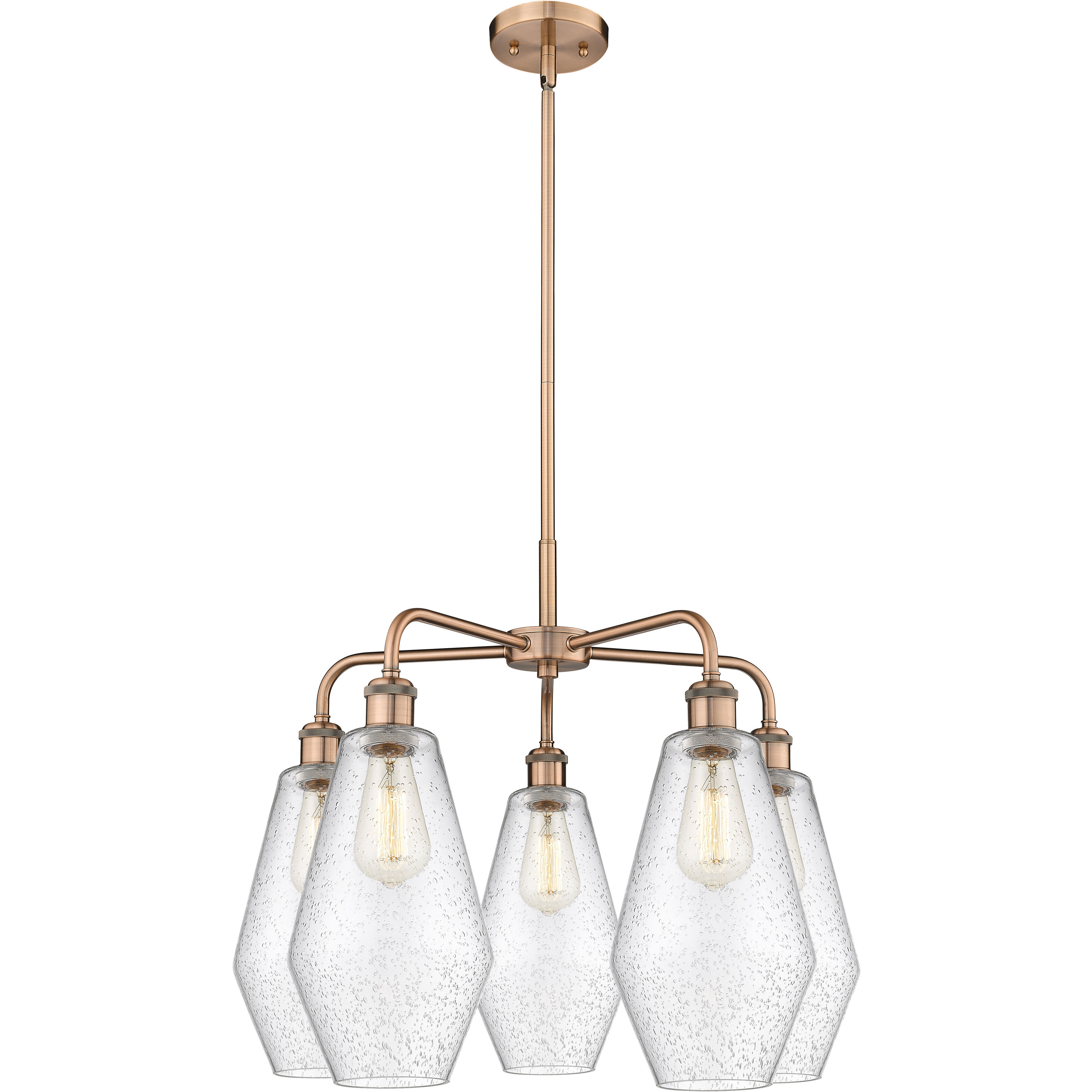 Cindyrella 5 Light 25 inch Antique Copper Chandelier Ceiling Light in Seedy