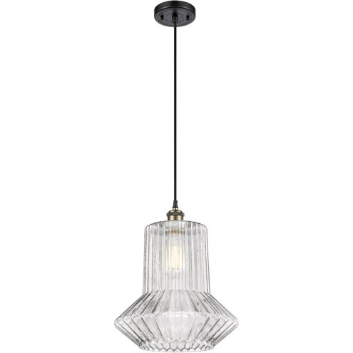 Ballston Springwater 1 Light 12 inch Black Antique Brass Pendant Ceiling Light, Ballston
