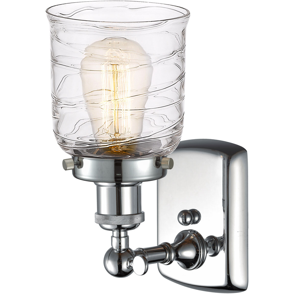 Ballston Bell LED 5 inch Polished Chrome Sconce Wall Light in Clear with Cage