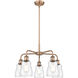 Ellery 5 Light 22.75 inch Antique Copper Chandelier Ceiling Light in Clear