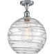 Ballston X-Large Deco Swirl 1 Light 12 inch Polished Chrome Semi-Flush Mount Ceiling Light, Ballston