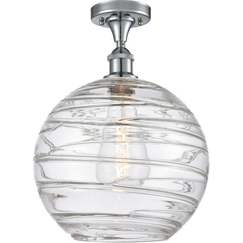 Ballston X-Large Deco Swirl 1 Light 12 inch Polished Chrome Semi-Flush Mount Ceiling Light, Ballston