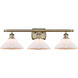 Ballston Orwell 3 Light 26 inch Antique Brass Bath Vanity Light Wall Light in Incandescent, Matte White Glass, Ballston