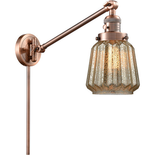 Chatham 35 inch 3.50 watt Antique Copper Swing Arm Wall Light, Franklin Restoration