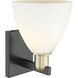 Arcadia Bristol Armed Sconce Wall Light in Black Antique Brass