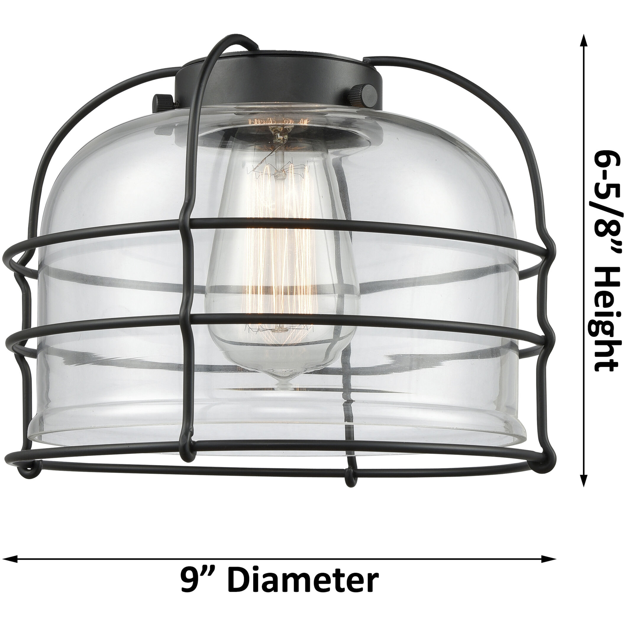 Franklin Restoration Large Bell Cage LED 9 inch Matte Black Sconce Wall Light, Franklin Restoration