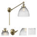 Seneca Falls 18 inch 60.00 watt Antique Brass Swing Arm Wall Light, Franklin Restoration