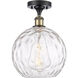 Ballston Athens Water Glass 1 Light 10 inch Black Antique Brass Semi-Flush Mount Ceiling Light