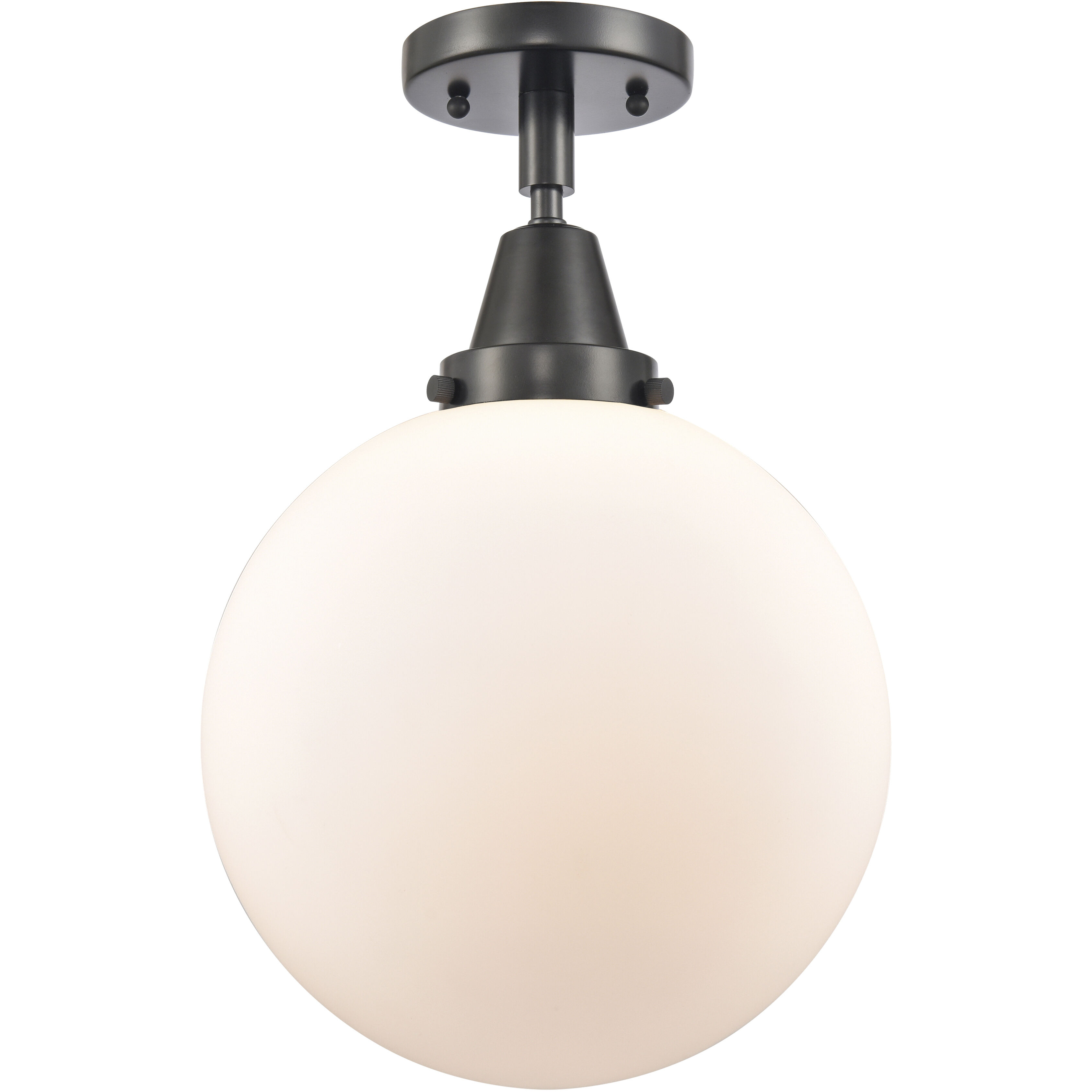 Downtown Urban Beacon LED 10 inch Matte Black Flush Mount Ceiling Light in Matte White