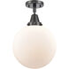 Downtown Urban Beacon LED 10 inch Matte Black Flush Mount Ceiling Light in Matte White