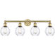 Waverly 4 Light 33 inch Brushed Brass and Clear Bath Vanity Light Wall Light