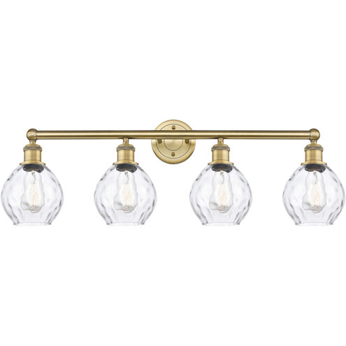 Waverly 4 Light 33 inch Brushed Brass and Clear Bath Vanity Light Wall Light