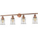 Franklin Restoration Canton LED 42 inch Antique Copper Bath Vanity Light Wall Light in Clear Glass, Franklin Restoration