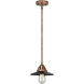 Nouveau 2 Railroad LED 8 inch Antique Copper Mini Pendant Ceiling Light in Matte Black
