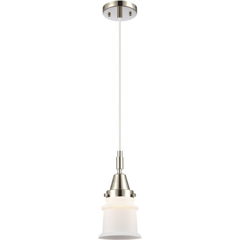 Downtown Urban Canton 1 Light 5.25 inch Polished Nickel Mini Pendant Ceiling Light in Matte White