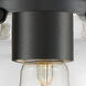 Nouveau Small Cone LED 6 inch Oil Rubbed Bronze Semi-Flush Mount Ceiling Light in Clear Glass, Nouveau