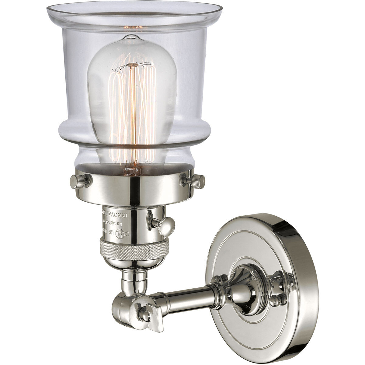 Franklin Restoration Small Canton LED 6.5 inch Polished Nickel Sconce Wall Light, Franklin Restoration