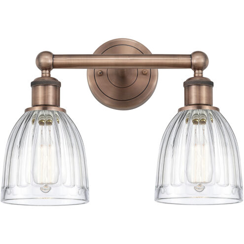 Brookfield 2 Light 14.75 inch Antique Copper and Clear Bath Vanity Light Wall Light