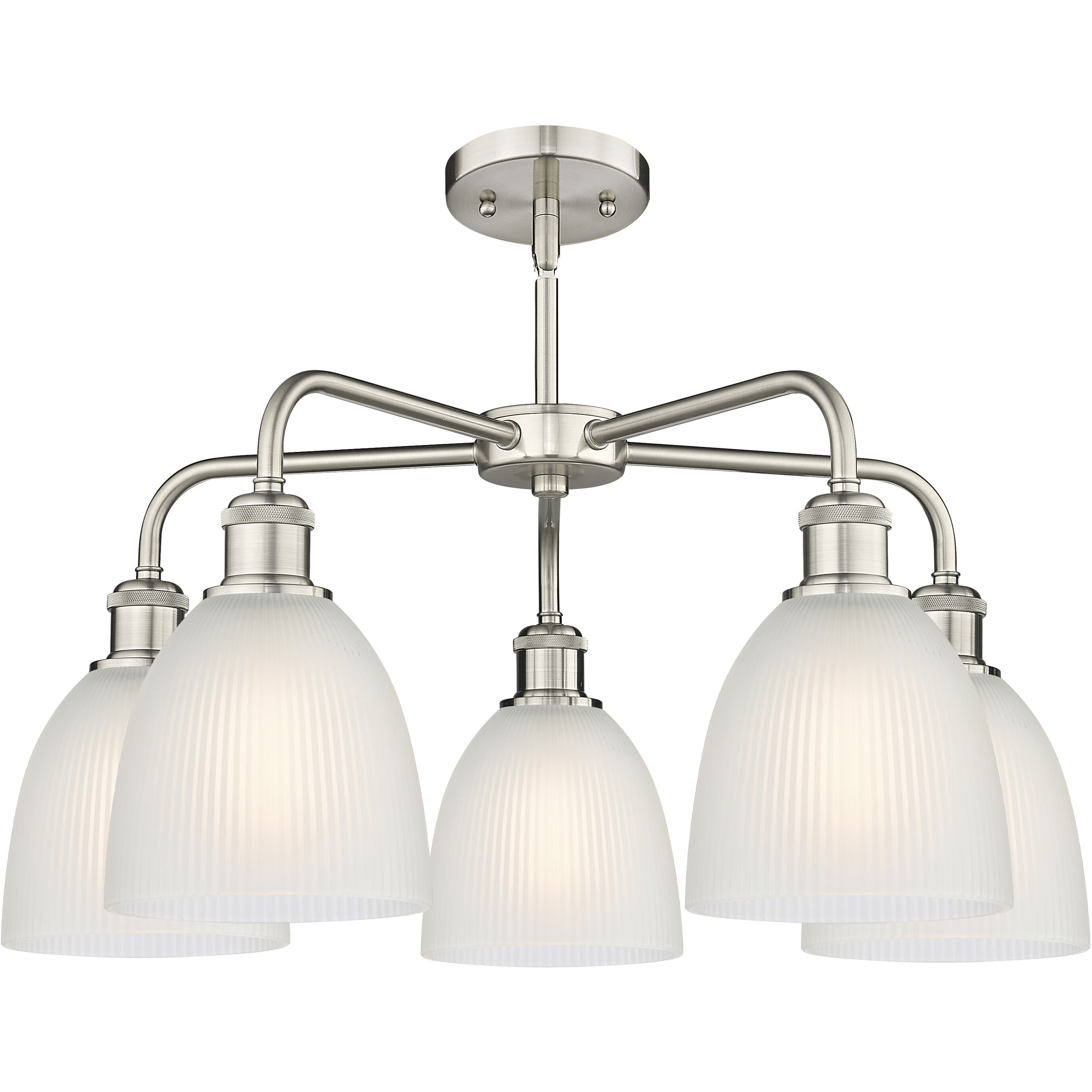Castile 5 Light 24 inch Satin Nickel Chandelier Ceiling Light in White