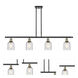 Ballston Caledonia 4 Light 48 inch Black Antique Brass Island Light Ceiling Light in Mica Glass, Ballston