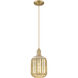 Preston 1 Light 6.75 inch Brushed Brass Mini Pendant Ceiling Light in Mercury Glass