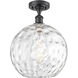 Edison Athens Water Glass 1 Light 12 inch Matte Black Semi-Flush Mount Ceiling Light