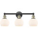 Athens 3 Light 24 inch Black Antique Brass Bath Vanity Light Wall Light in Matte White