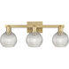 Arcadia Athens 3 Light 24.88 inch Brushed Brass Bath Vanity Light Wall Light