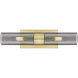 Ballston Urban 2 Light 18 inch Brushed Brass Bath Vanity Light Wall Light in Plated Smoke Glass