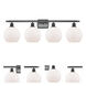 Ballston Athens LED 36 inch Matte Black Bath Vanity Light Wall Light in Matte White Glass, Ballston