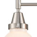 Caden LED 25 inch Satin Nickel Bath Vanity Light Wall Light in Matte White Glass
