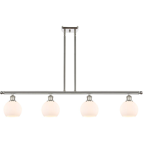 Ballston Athens LED 48 inch Polished Nickel Island Light Ceiling Light in Matte White Glass