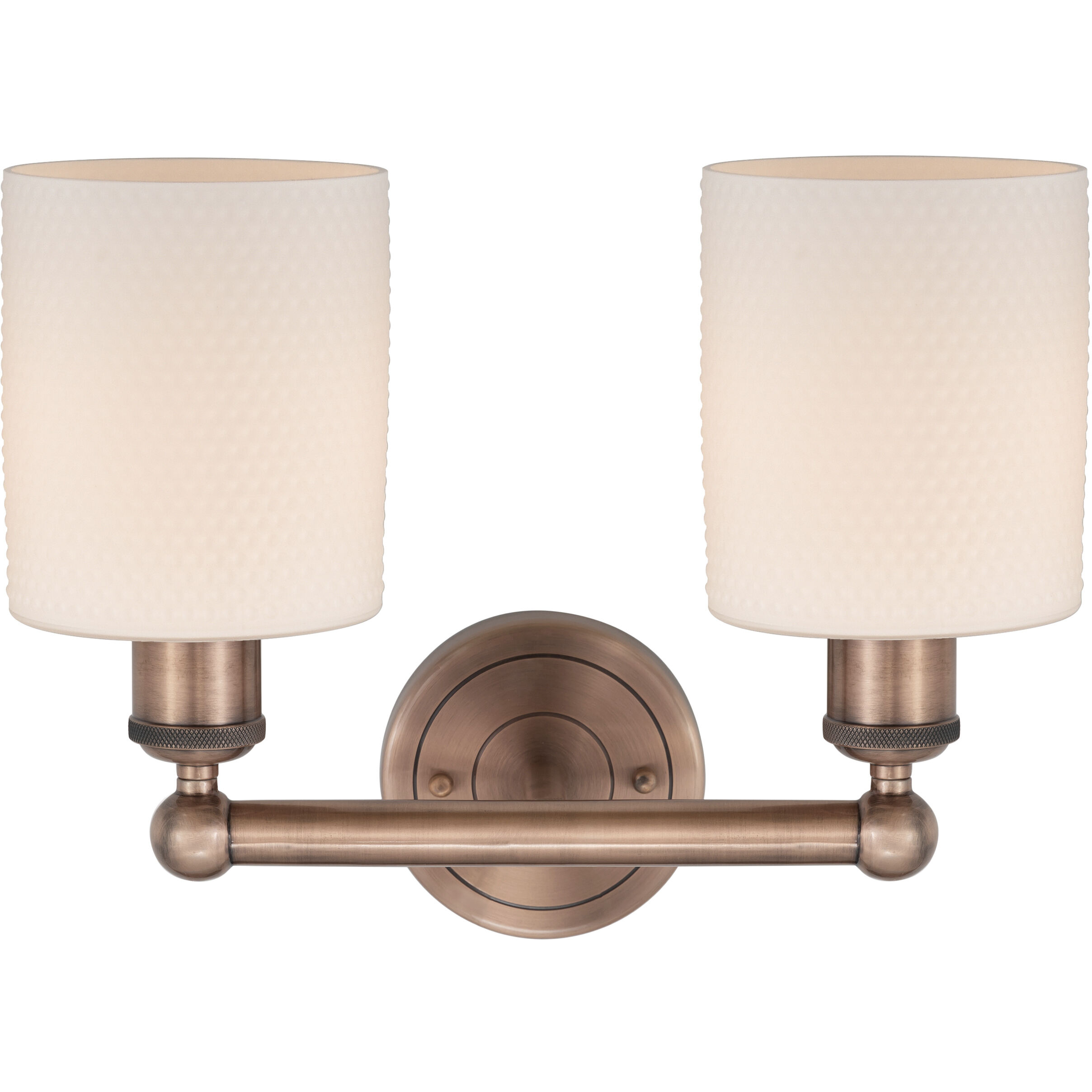 Cobbleskill 2 Light 14 inch Antique Copper Bath Vanity Light Wall Light in Matte White