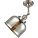 Franklin Restoration Large Bell LED 8 inch Brushed Satin Nickel Semi-Flush Mount Ceiling Light in Silver Plated Mercury Glass, Franklin Restoration