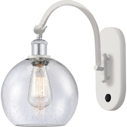 Ballston Athens LED 8 inch White and Polished Chrome Sconce Wall Light in Seedy Glass