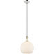 Astor 1 Light 10 inch Polished Nickel Mini Pendant Ceiling Light in Matte White Glass