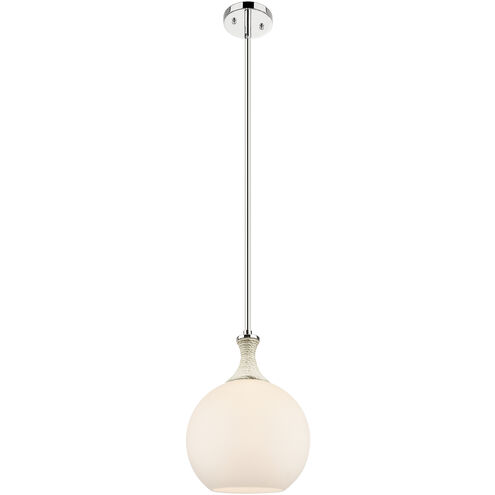 Astor 1 Light 10 inch Polished Nickel Mini Pendant Ceiling Light in Matte White Glass