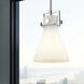 Newton Cone 1 Light 8 inch Polished Nickel Mini Pendant Ceiling Light in Matte White Glass