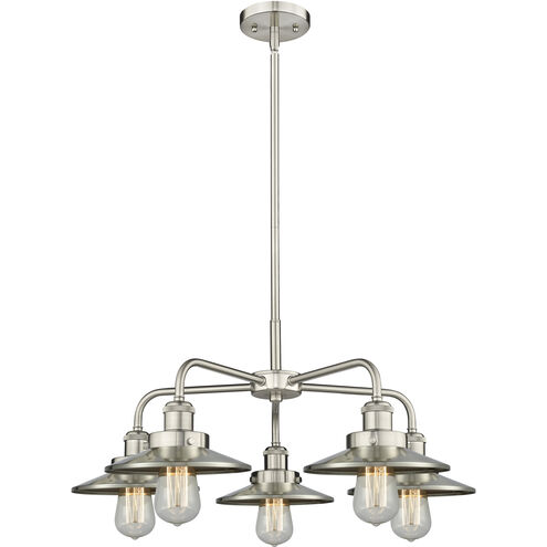 Ballston Urban 5 Light 26 inch Satin Nickel Chandelier Ceiling Light