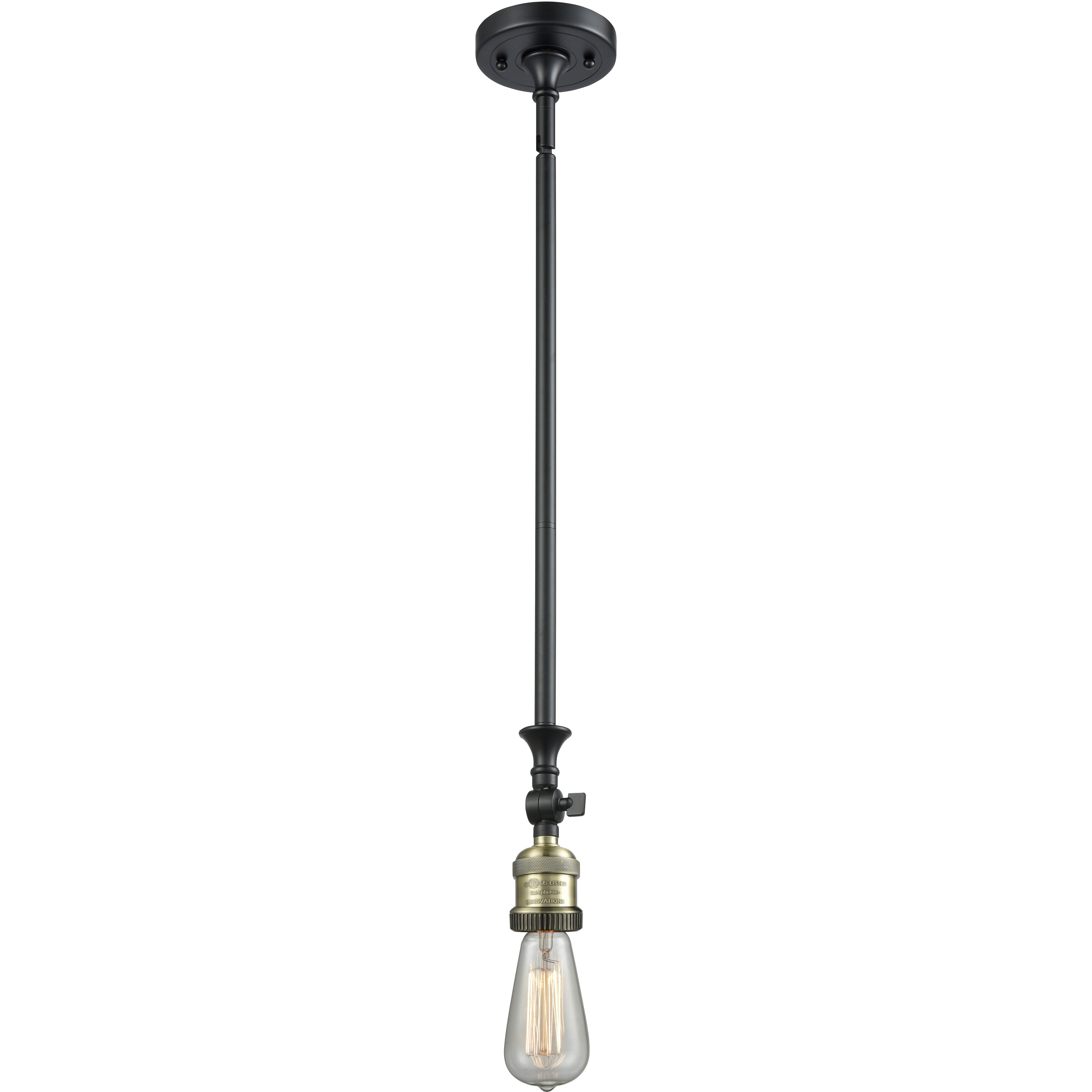 Franklin Restoration Cone LED 12 inch Black Antique Brass Mini Pendant Ceiling Light in Clear, Franklin Restoration