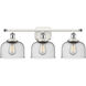 Ballston Large Bell LED 26 inch White and Polished Chrome Bath Vanity Light Wall Light in Seedy Glass