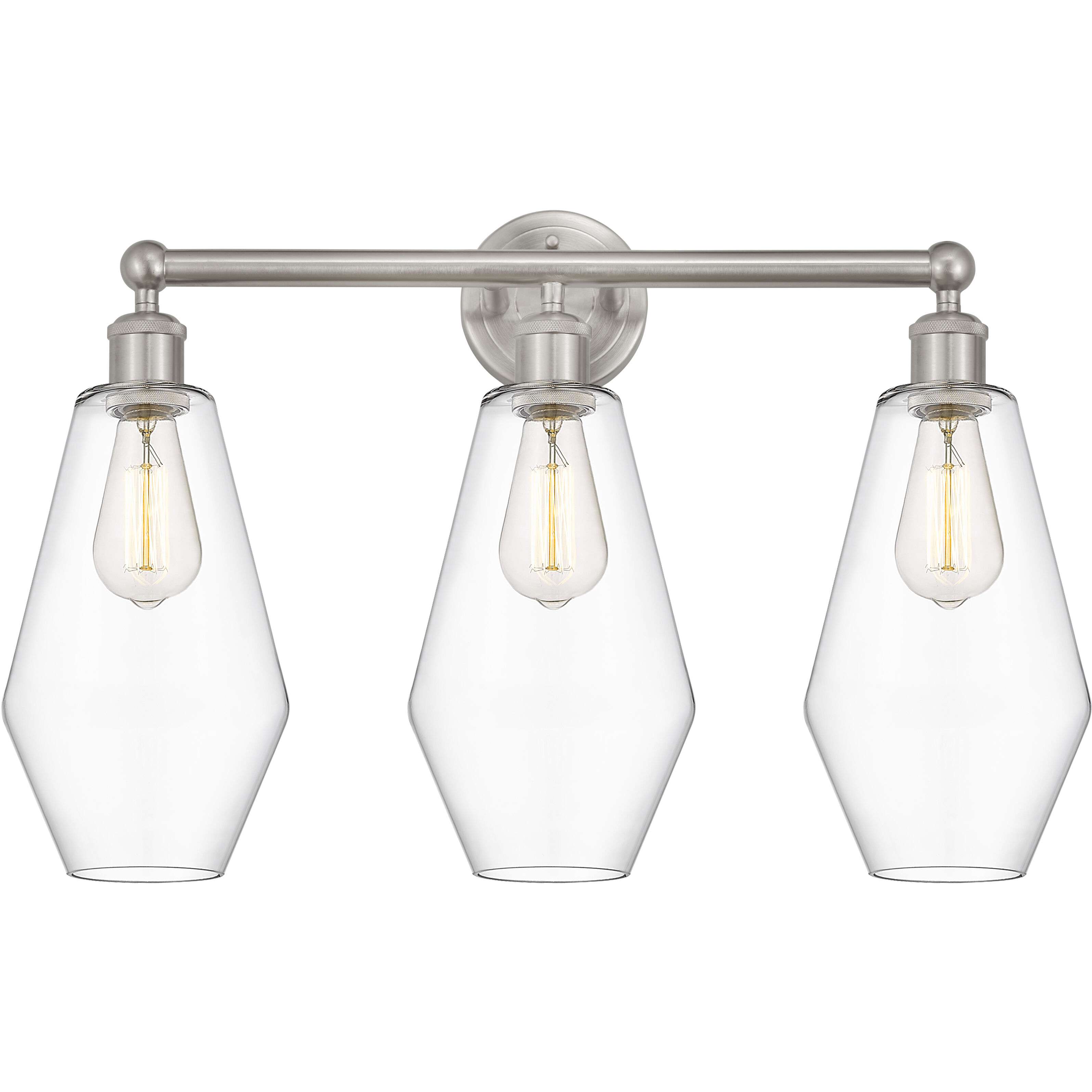 Cindyrella 3 Light 25 inch Brushed Satin Nickel Bath Vanity Light Wall Light in Clear Glass