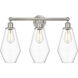 Cindyrella 3 Light 25 inch Brushed Satin Nickel Bath Vanity Light Wall Light in Clear Glass