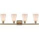 Ballston Ellery LED 36 inch Brushed Brass Bath Vanity Light Wall Light in White Glass, Ballston