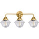 Nouveau 2 Small Oxford LED 25.5 inch Satin Gold Bath Vanity Light Wall Light in Clear Glass