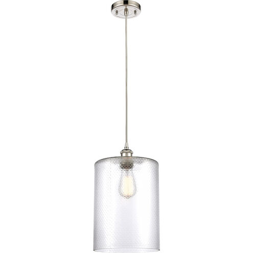 Ballston Large Cobbleskill LED 9 inch Polished Nickel Mini Pendant Ceiling Light in Clear Glass, Silver, Ballston