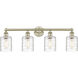 Cobbleskill 4 Light 32 inch Antique Brass Bath Vanity Light Wall Light in Deco Swirl