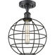 Lake Placid 1 Light 9.5 inch Matte Black Semi-Flush Mount Ceiling Light