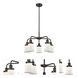 Canton 5 Light 23.25 inch Oil Rubbed Bronze Chandelier Ceiling Light in Matte White Glass