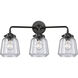 Nouveau Chatham 3 Light 24 inch Oil Rubbed Bronze Bath Vanity Light Wall Light in Clear Glass, Nouveau